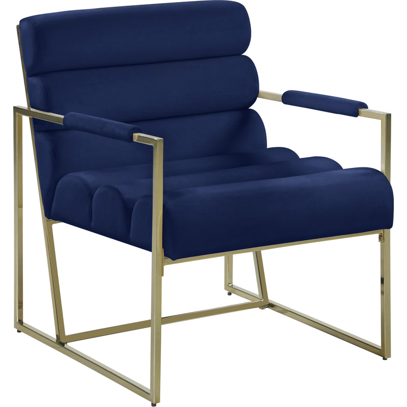 Meridian Wayne Navy Velvet Accent Chair IMAGE 1