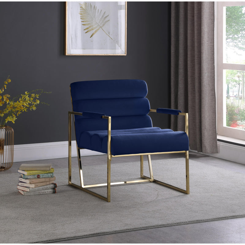 Meridian Wayne Navy Velvet Accent Chair IMAGE 6