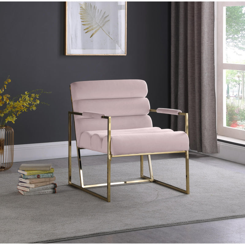 Meridian Wayne Pink Velvet Accent Chair IMAGE 6