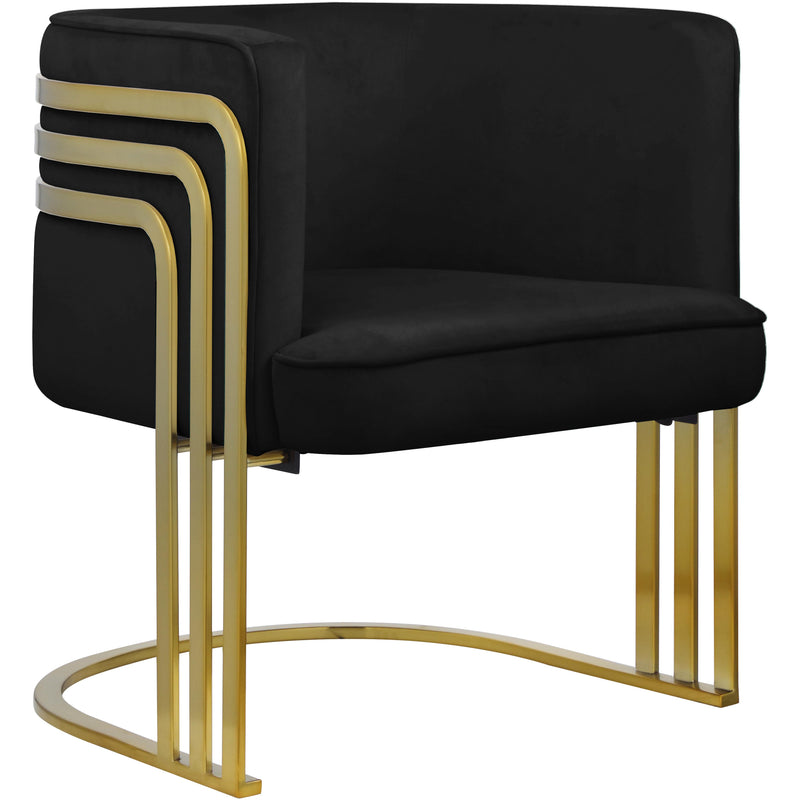 Meridian Rays Black Velvet Accent Chair IMAGE 1