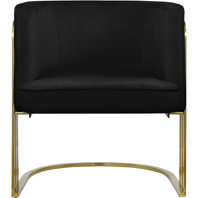 Meridian Rays Black Velvet Accent Chair IMAGE 4