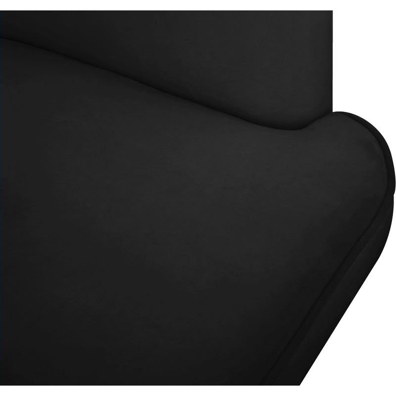 Meridian Rays Black Velvet Accent Chair IMAGE 5