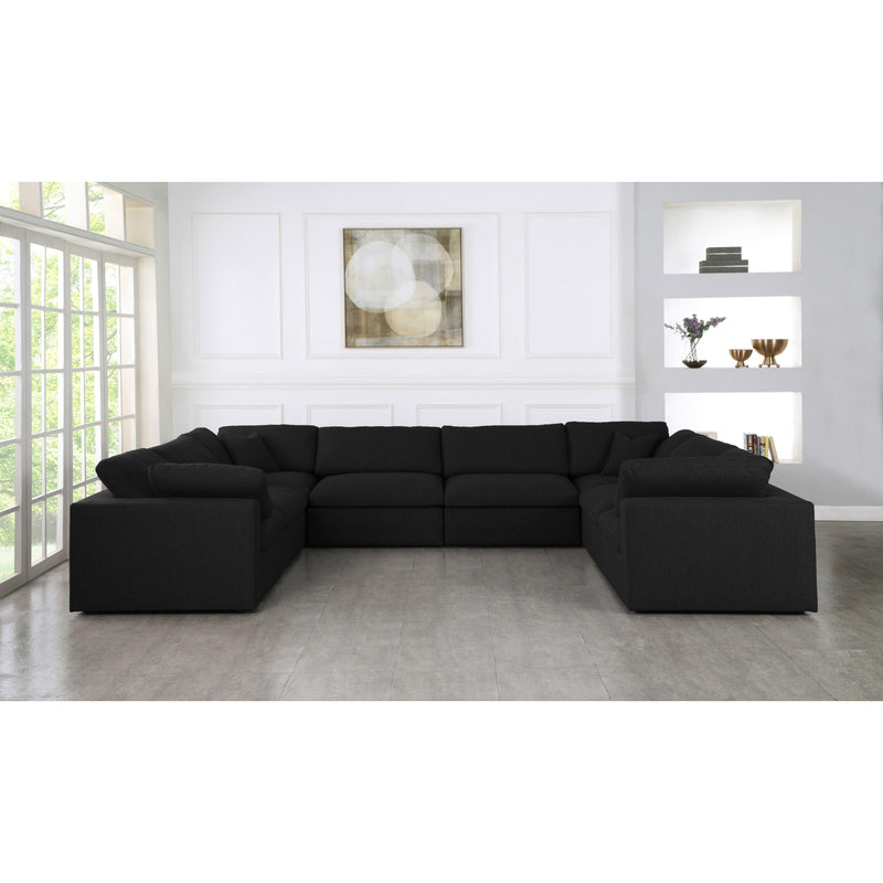 Meridian Serene Black Linen Textured Fabric Deluxe Comfort Modular Sectional IMAGE 4