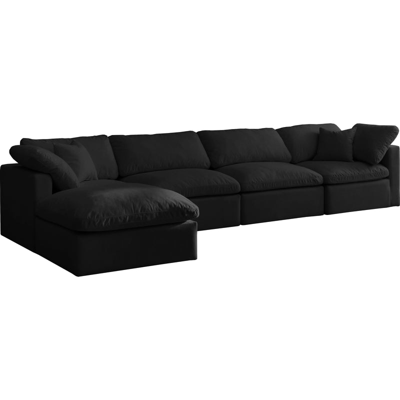 Meridian Plush Black Velvet Standard Comfort Modular Sectional IMAGE 2