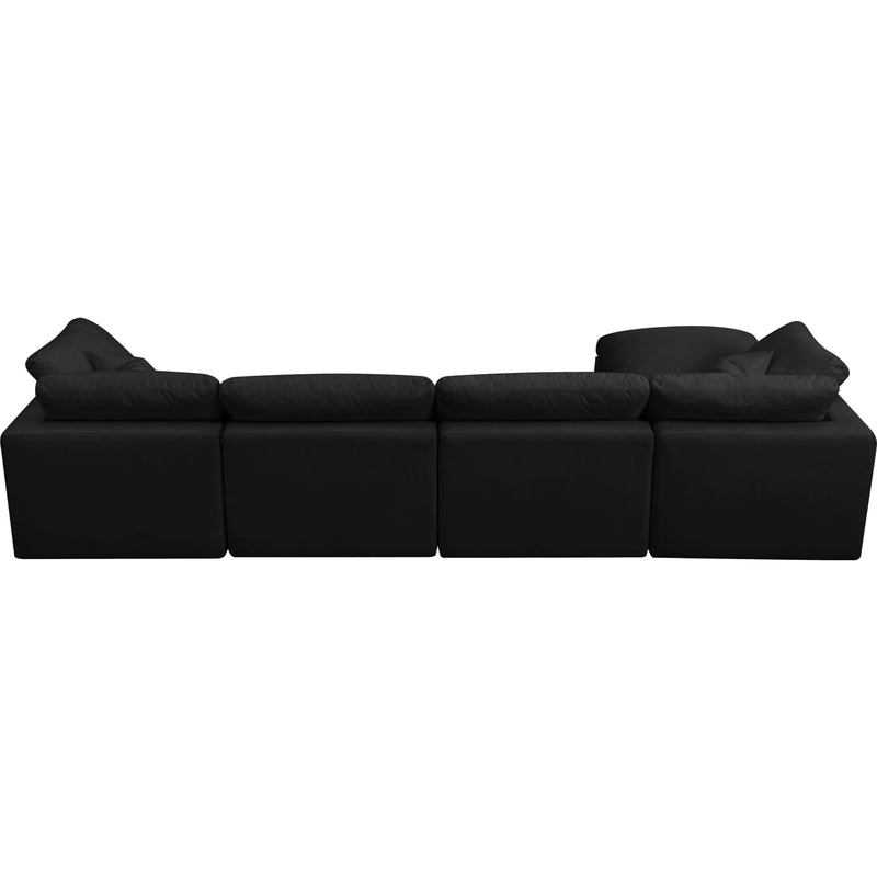 Meridian Plush Black Velvet Standard Comfort Modular Sectional IMAGE 3