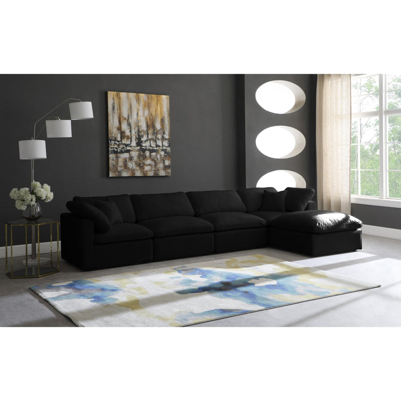 Meridian Plush Black Velvet Standard Comfort Modular Sectional IMAGE 4