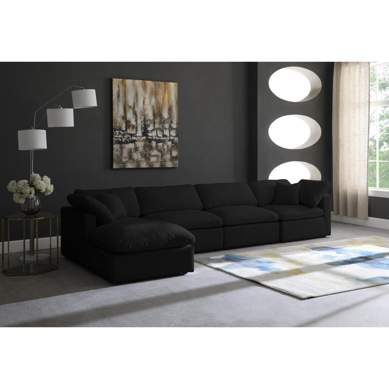 Meridian Plush Black Velvet Standard Comfort Modular Sectional IMAGE 5