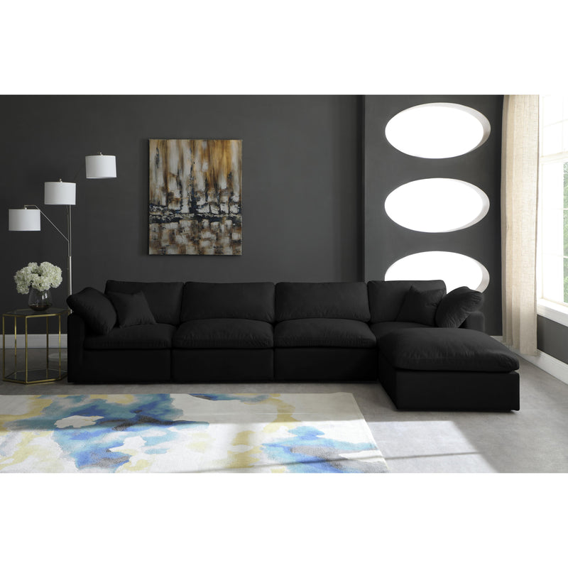 Meridian Plush Black Velvet Standard Comfort Modular Sectional IMAGE 6