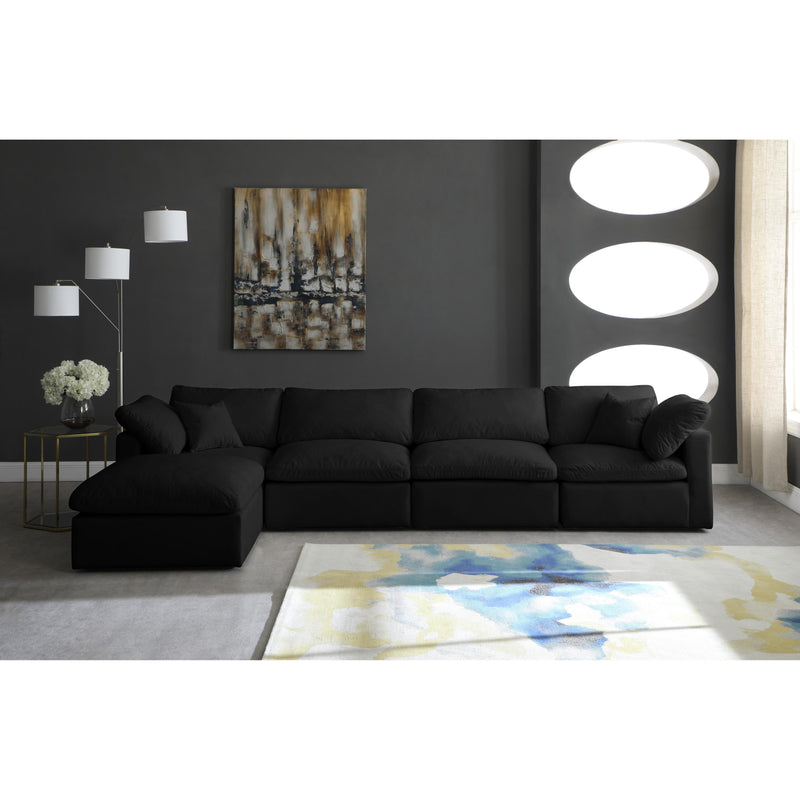 Meridian Plush Black Velvet Standard Comfort Modular Sectional IMAGE 7