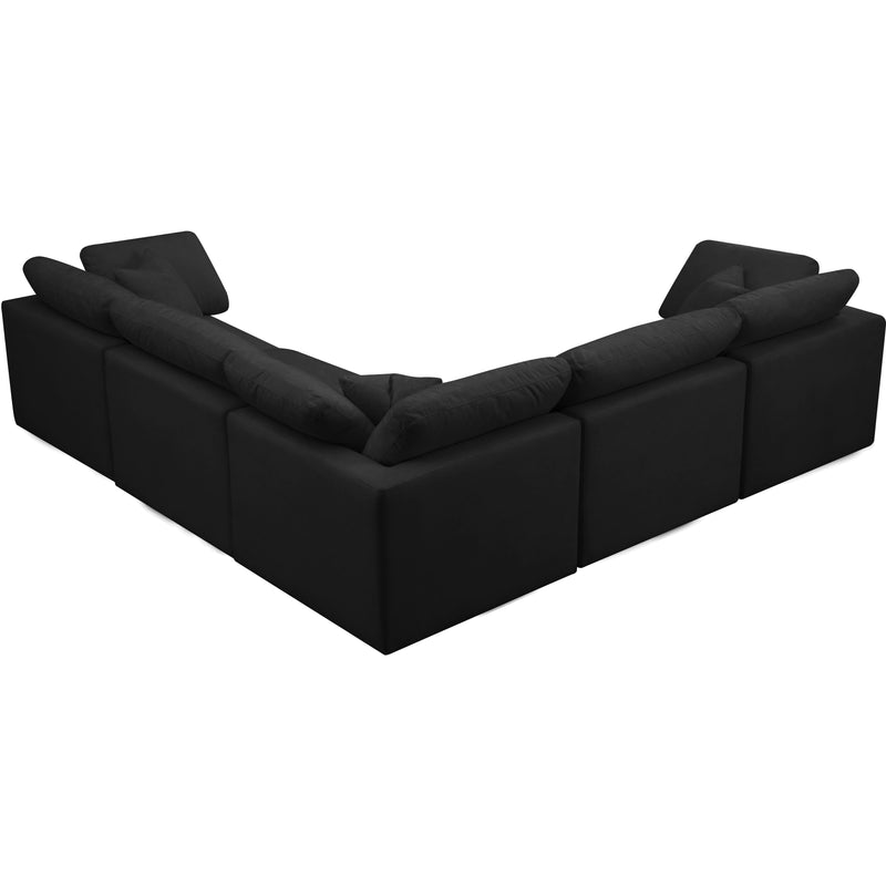 Meridian Plush Black Velvet Standard Comfort Modular Sectional IMAGE 2