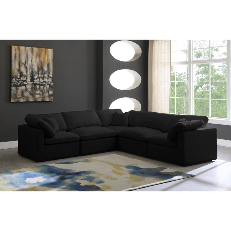 Meridian Plush Black Velvet Standard Comfort Modular Sectional IMAGE 3