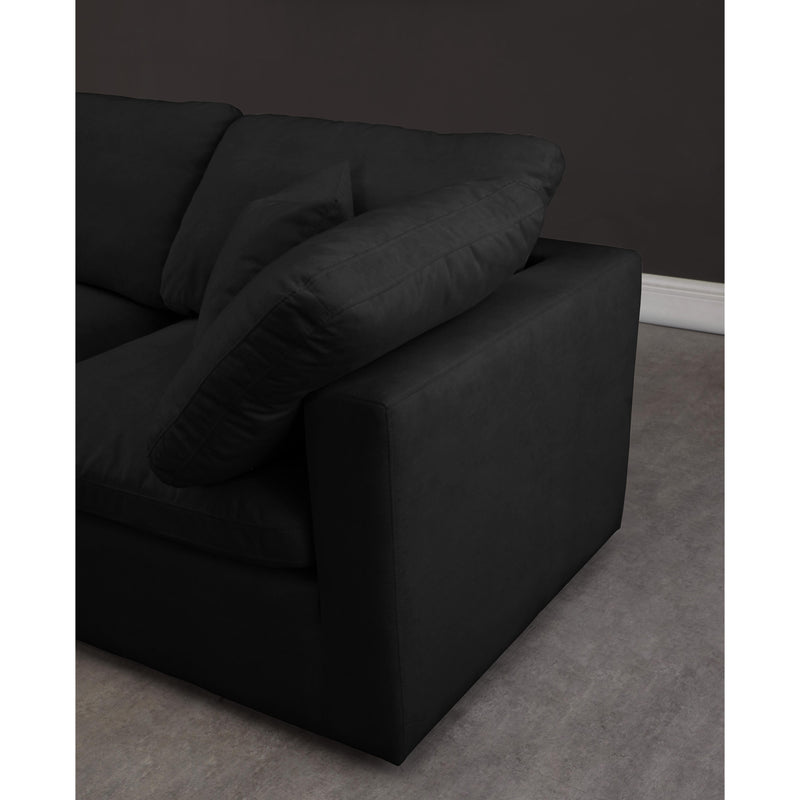 Meridian Plush Black Velvet Standard Comfort Modular Sectional IMAGE 4