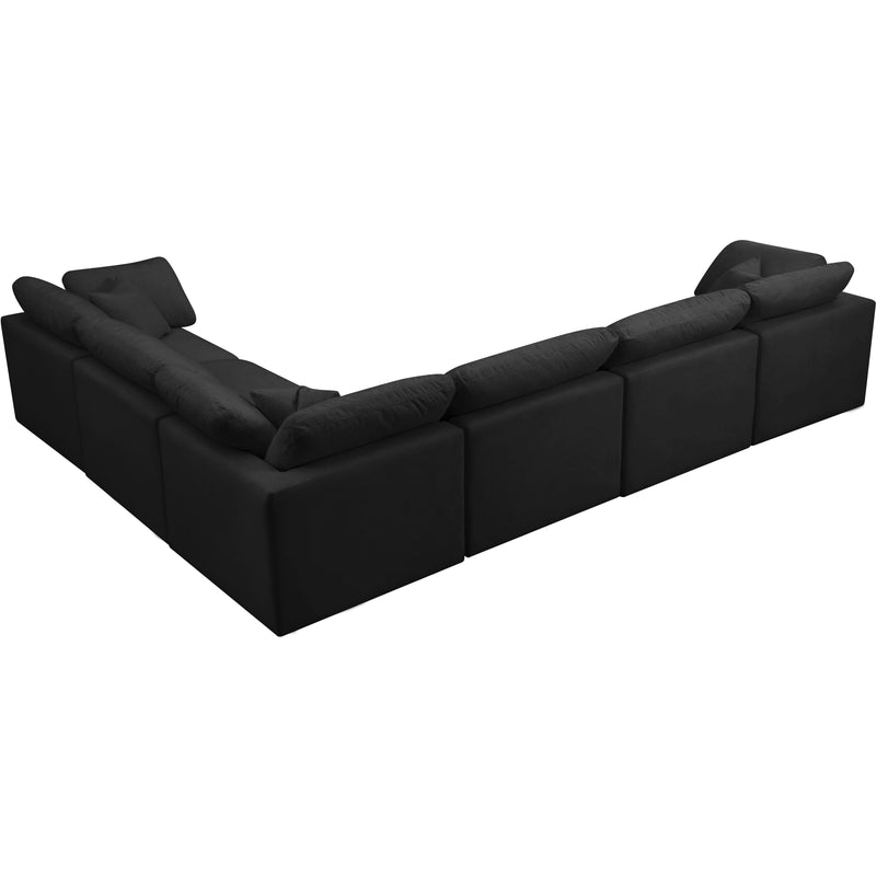 Meridian Plush Black Velvet Standard Comfort Modular Sectional IMAGE 2