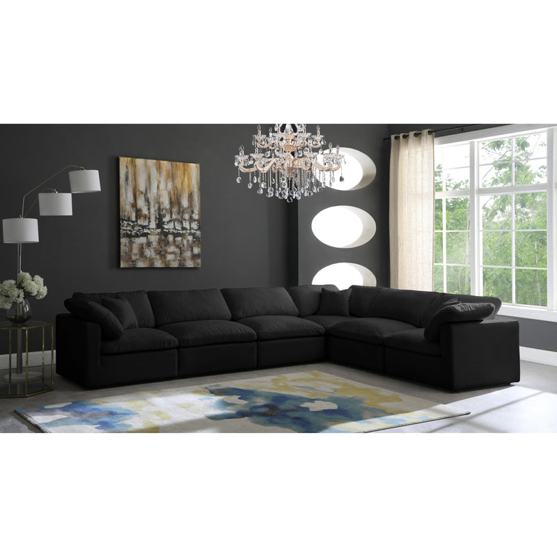 Meridian Plush Black Velvet Standard Comfort Modular Sectional IMAGE 3