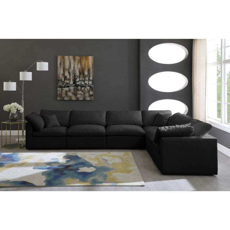 Meridian Plush Black Velvet Standard Comfort Modular Sectional IMAGE 4