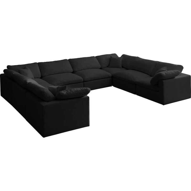 Meridian Plush Black Velvet Standard Comfort Modular Sectional IMAGE 1