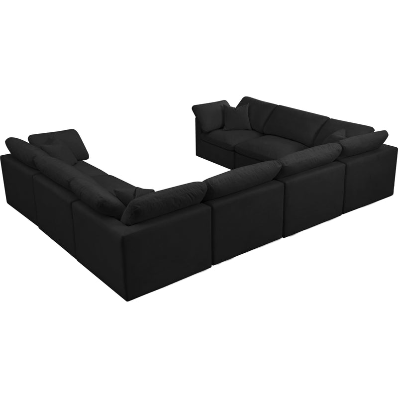 Meridian Plush Black Velvet Standard Comfort Modular Sectional IMAGE 2