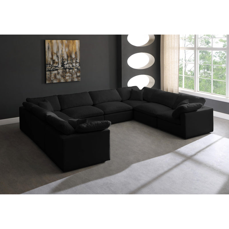 Meridian Plush Black Velvet Standard Comfort Modular Sectional IMAGE 4