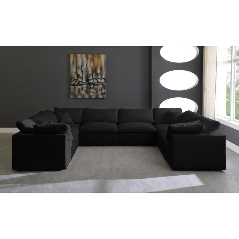 Meridian Plush Black Velvet Standard Comfort Modular Sectional IMAGE 5