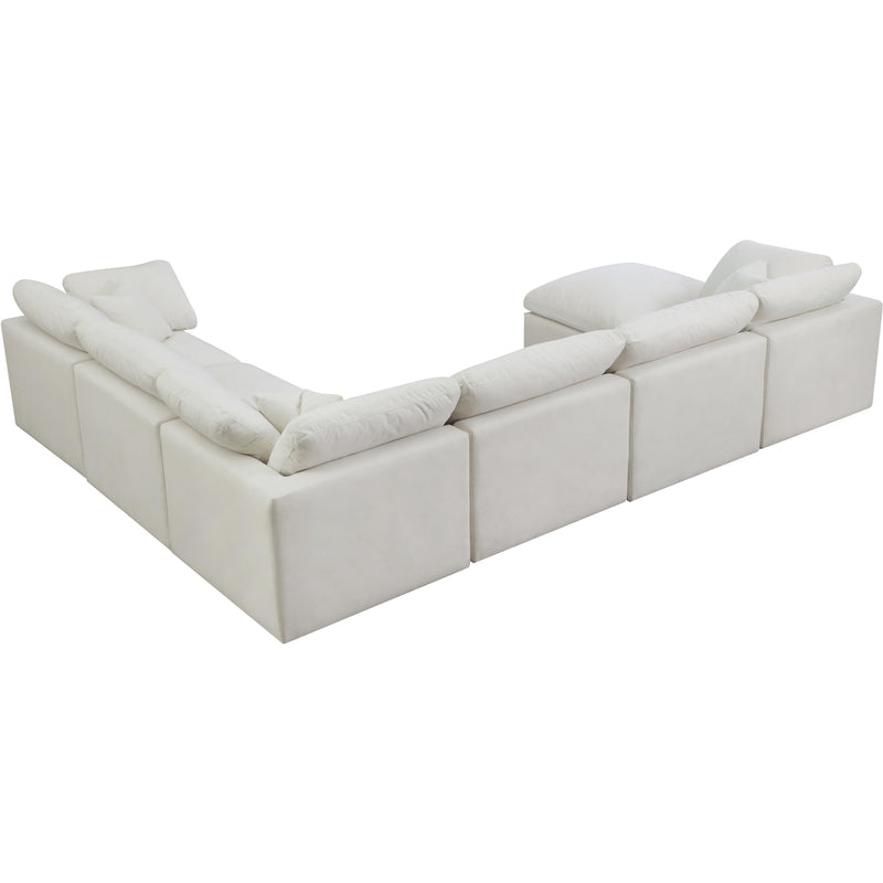 Meridian Plush Cream Velvet Standard Comfort Modular Sectional IMAGE 2