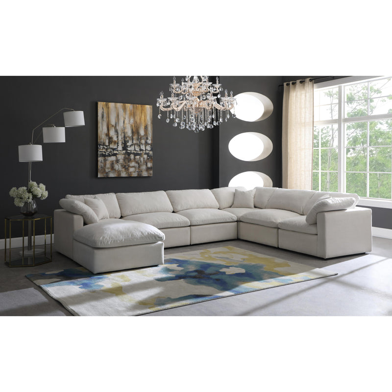 Meridian Plush Cream Velvet Standard Comfort Modular Sectional IMAGE 3