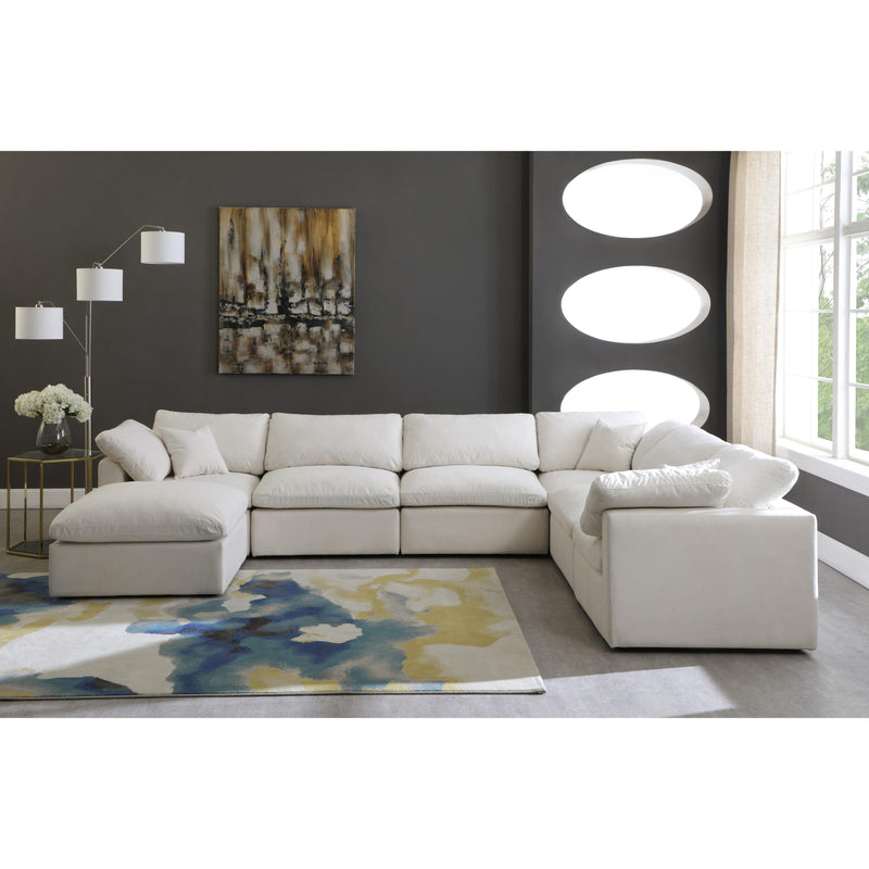 Meridian Plush Cream Velvet Standard Comfort Modular Sectional IMAGE 4