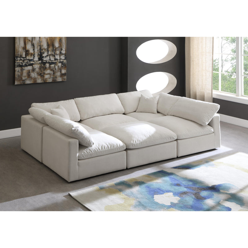 Meridian Plush Cream Velvet Standard Comfort Modular Sectional IMAGE 2