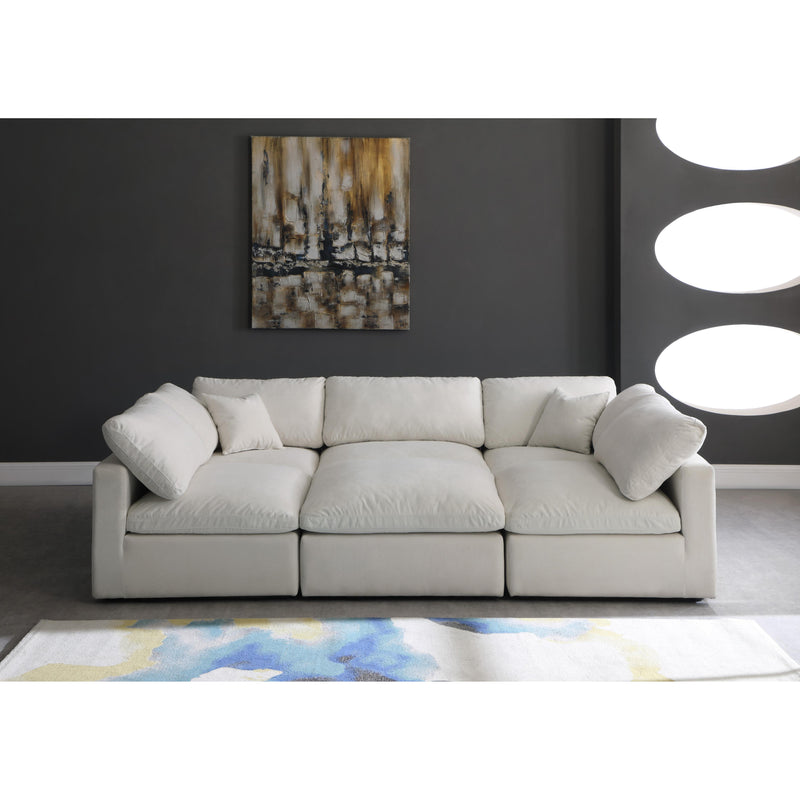Meridian Plush Cream Velvet Standard Comfort Modular Sectional IMAGE 3