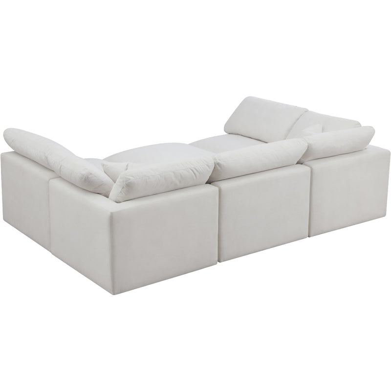 Meridian Plush Cream Velvet Standard Comfort Modular Sectional IMAGE 4