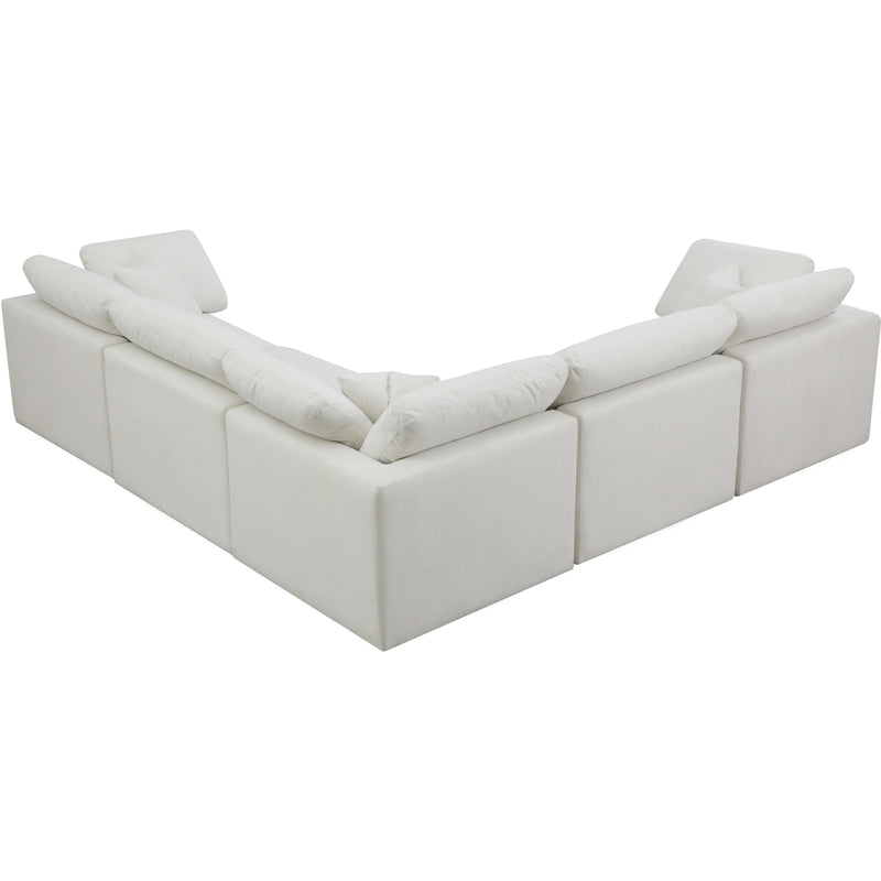 Meridian Plush Cream Velvet Standard Comfort Modular Sectional IMAGE 2