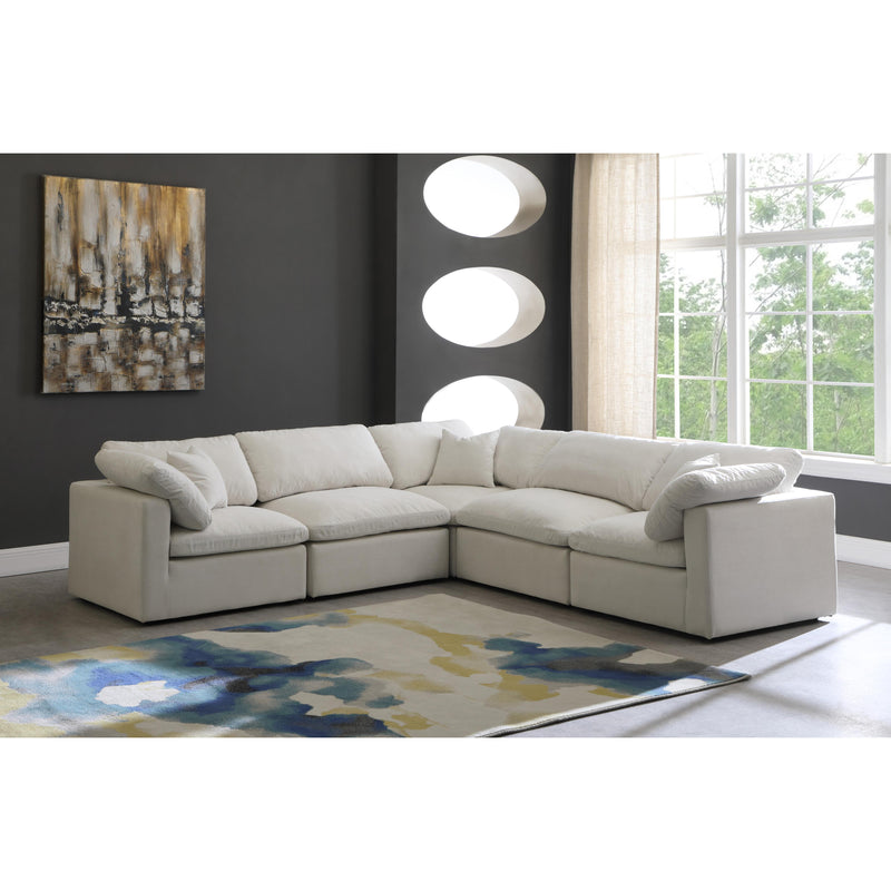 Meridian Plush Cream Velvet Standard Comfort Modular Sectional IMAGE 3