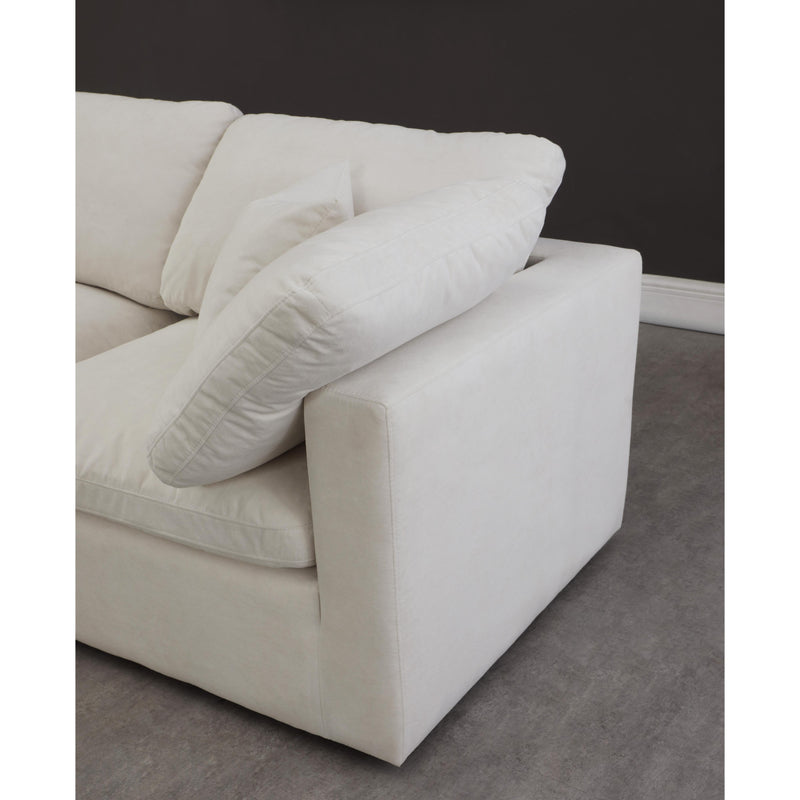 Meridian Plush Cream Velvet Standard Comfort Modular Sectional IMAGE 4