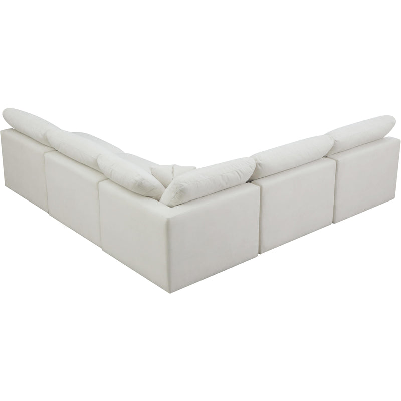 Meridian Plush Cream Velvet Standard Comfort Modular Sectional IMAGE 2