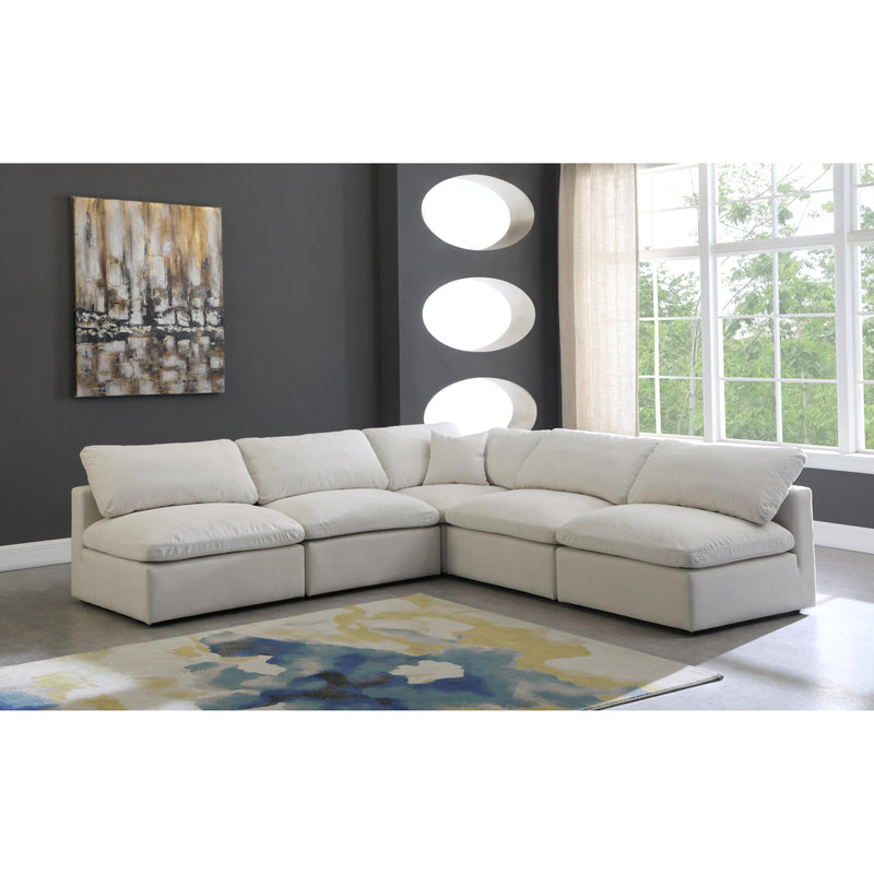 Meridian Plush Cream Velvet Standard Comfort Modular Sectional IMAGE 3