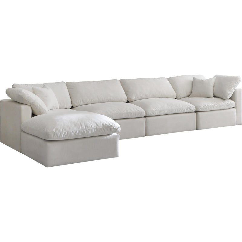 Meridian Plush Cream Velvet Standard Comfort Modular Sectional IMAGE 2