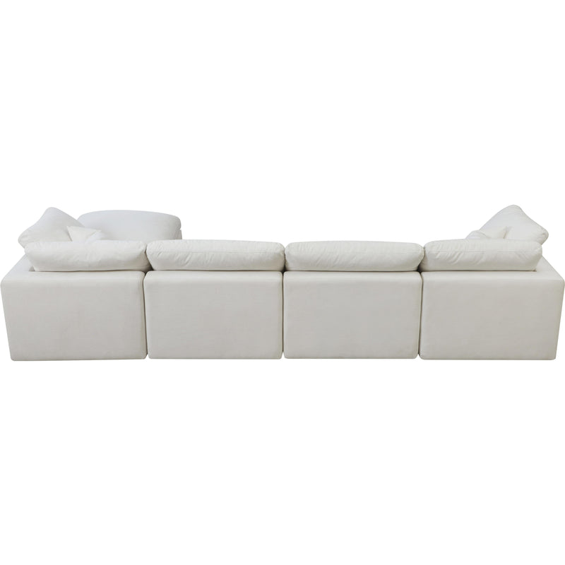 Meridian Plush Cream Velvet Standard Comfort Modular Sectional IMAGE 4