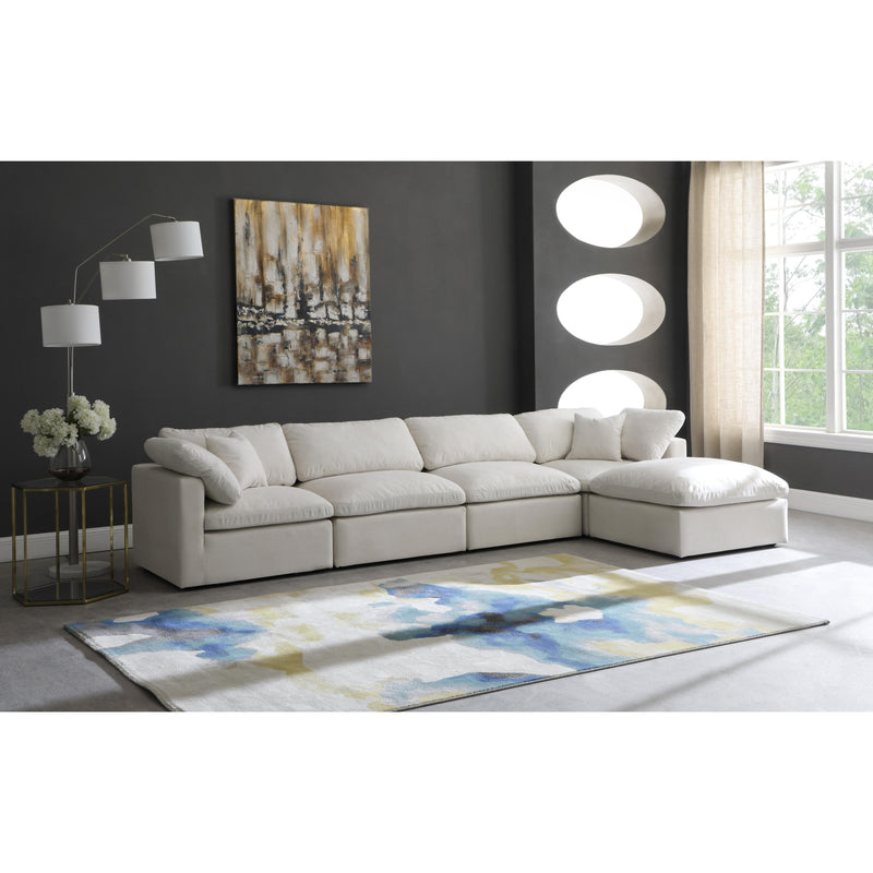 Meridian Plush Cream Velvet Standard Comfort Modular Sectional IMAGE 5