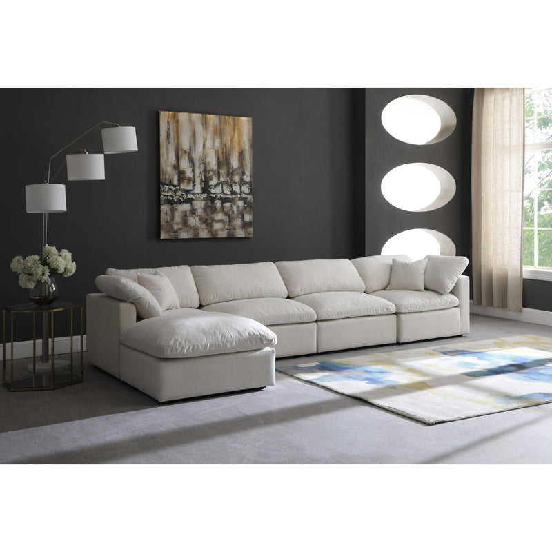 Meridian Plush Cream Velvet Standard Comfort Modular Sectional IMAGE 6