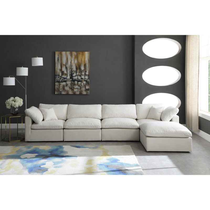 Meridian Plush Cream Velvet Standard Comfort Modular Sectional IMAGE 7