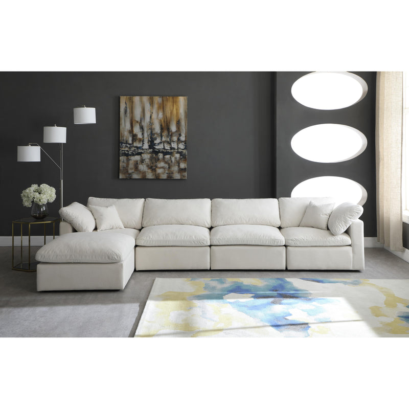 Meridian Plush Cream Velvet Standard Comfort Modular Sectional IMAGE 8