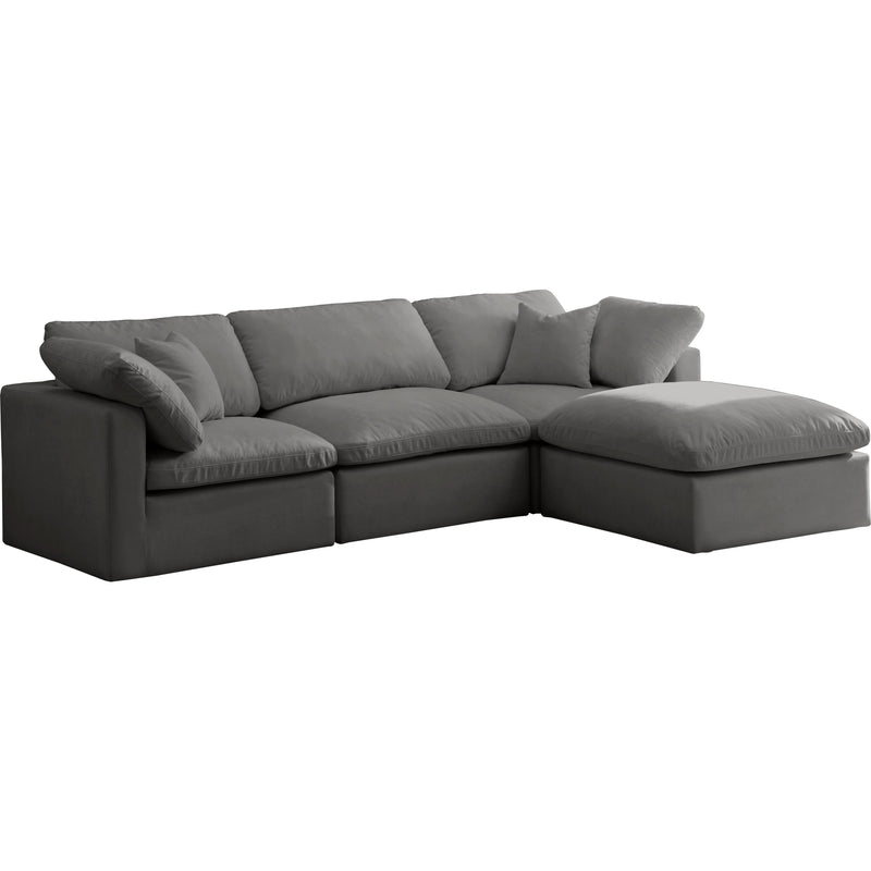 Meridian Plush Grey Velvet Standard Comfort Modular Sectional IMAGE 1