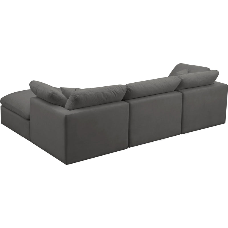 Meridian Plush Grey Velvet Standard Comfort Modular Sectional IMAGE 3