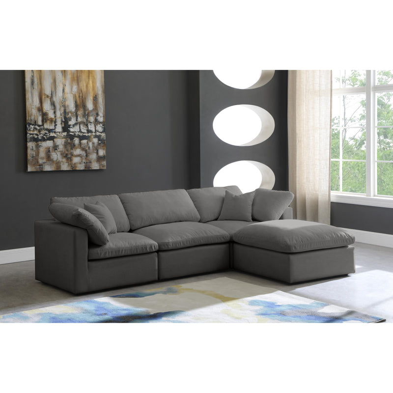 Meridian Plush Grey Velvet Standard Comfort Modular Sectional IMAGE 5