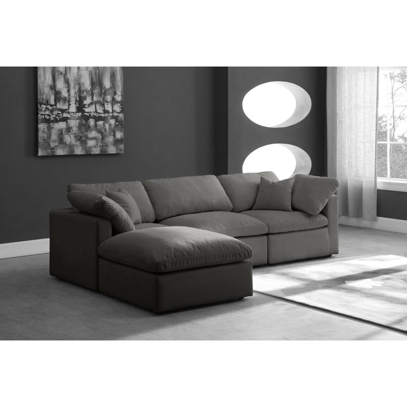 Meridian Plush Grey Velvet Standard Comfort Modular Sectional IMAGE 6