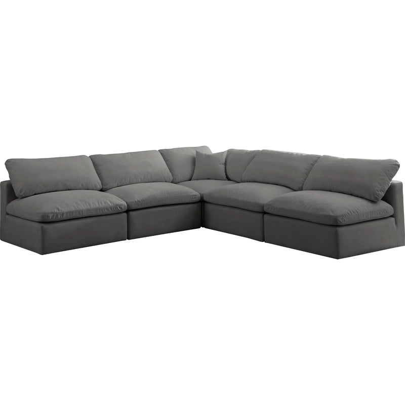 Meridian Plush Grey Velvet Standard Comfort Modular Sectional IMAGE 1