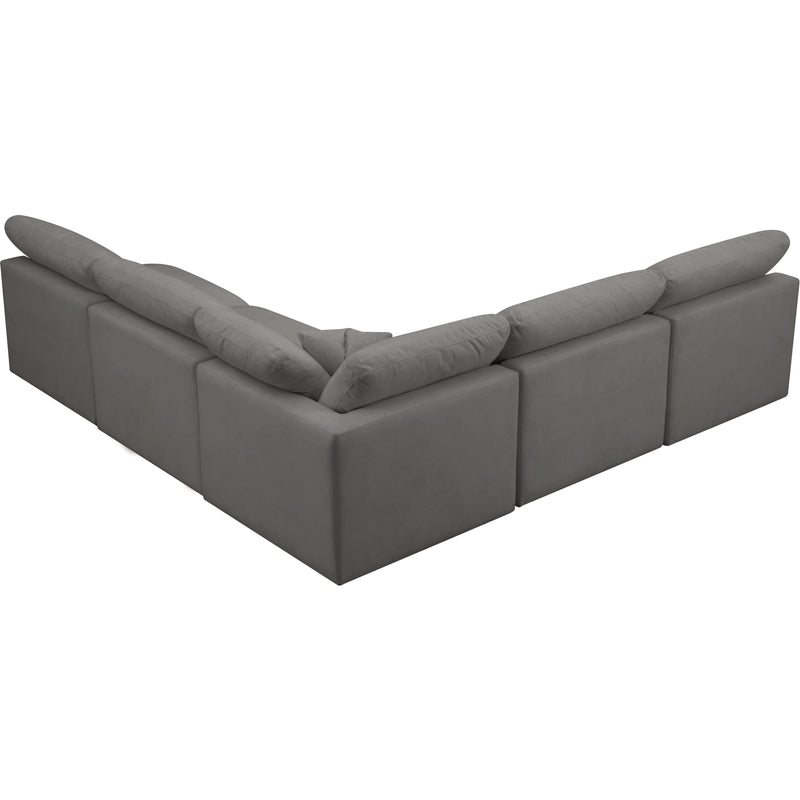 Meridian Plush Grey Velvet Standard Comfort Modular Sectional IMAGE 2