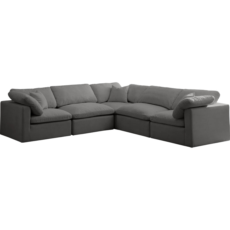 Meridian Plush Grey Velvet Standard Comfort Modular Sectional IMAGE 1