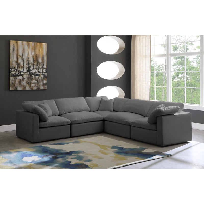 Meridian Plush Grey Velvet Standard Comfort Modular Sectional IMAGE 3