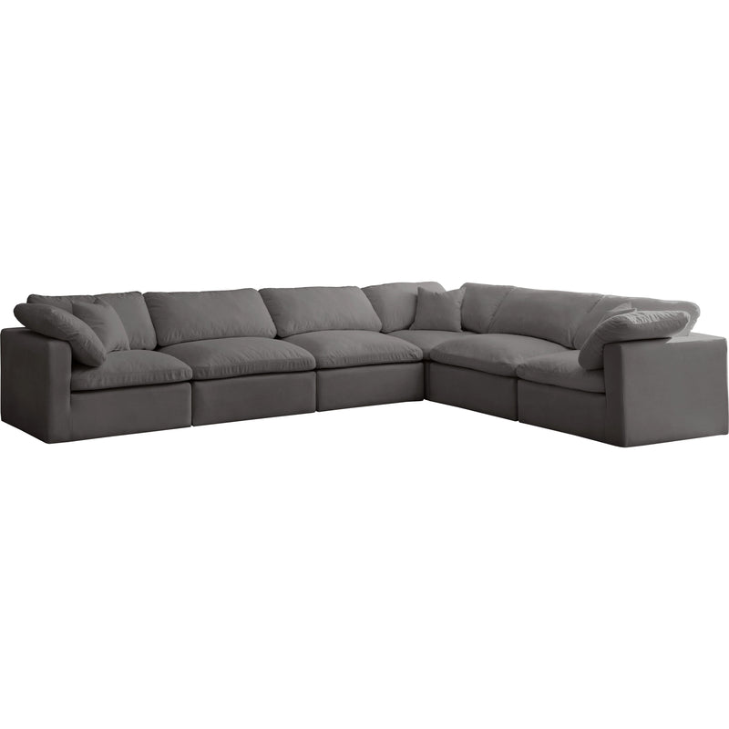 Meridian Plush Grey Velvet Standard Comfort Modular Sectional IMAGE 1