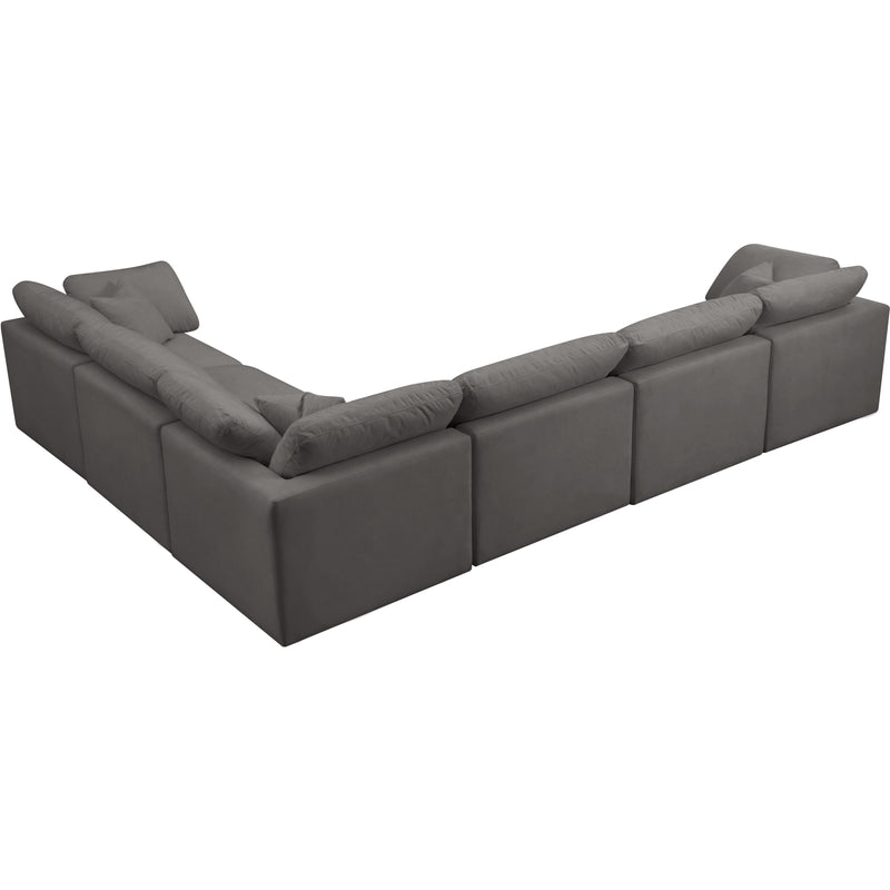 Meridian Plush Grey Velvet Standard Comfort Modular Sectional IMAGE 2